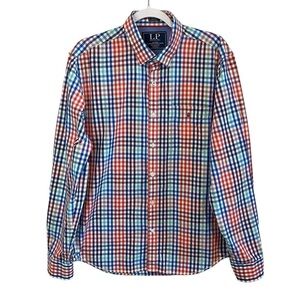 LP Louise Philippe - Check Button Down Union Fit/Slim Fit  - Size 44